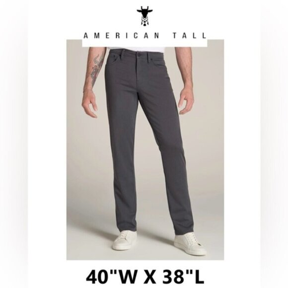 American Tall Other - American Tall-Everyday Comfort Tapered Fit Pants-Heron Grey. Size:40Wx38L (1651)